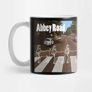 goats walk in street abbey road custom Mug